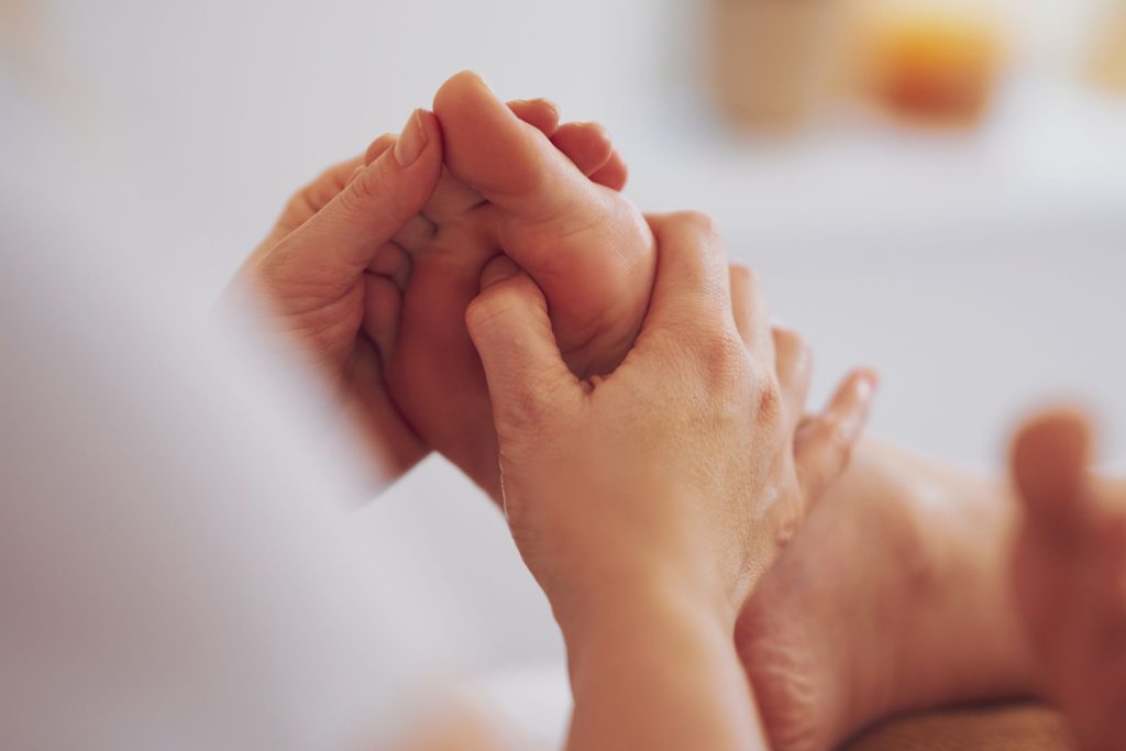 Foot reflexology pressure point treatment in Manhattan NYC