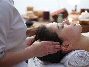 Specialized scalp care treatment with herbal serum application in Manhattan NYC spa